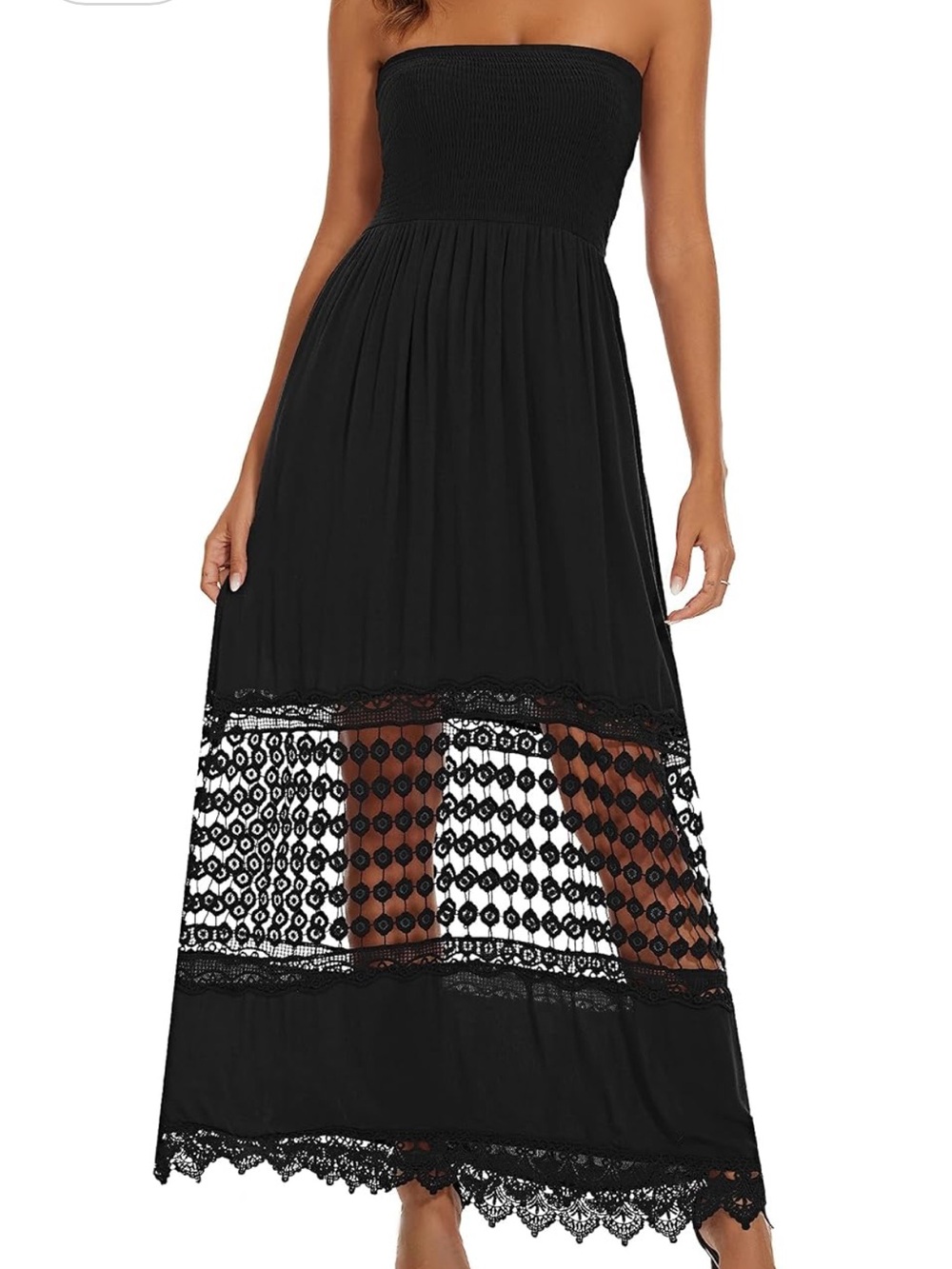 Black Strapless Maxi Dress